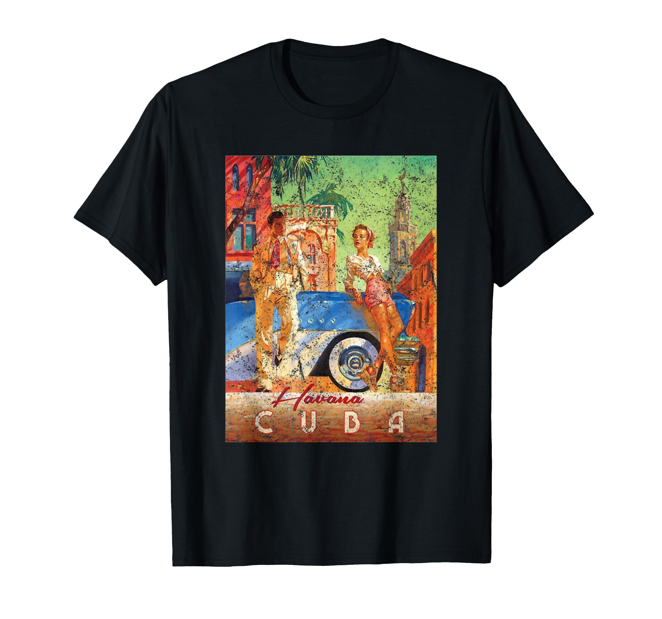 Havana Cuba Distressed Travel T-Shirt - Trendy Graphic Unisex