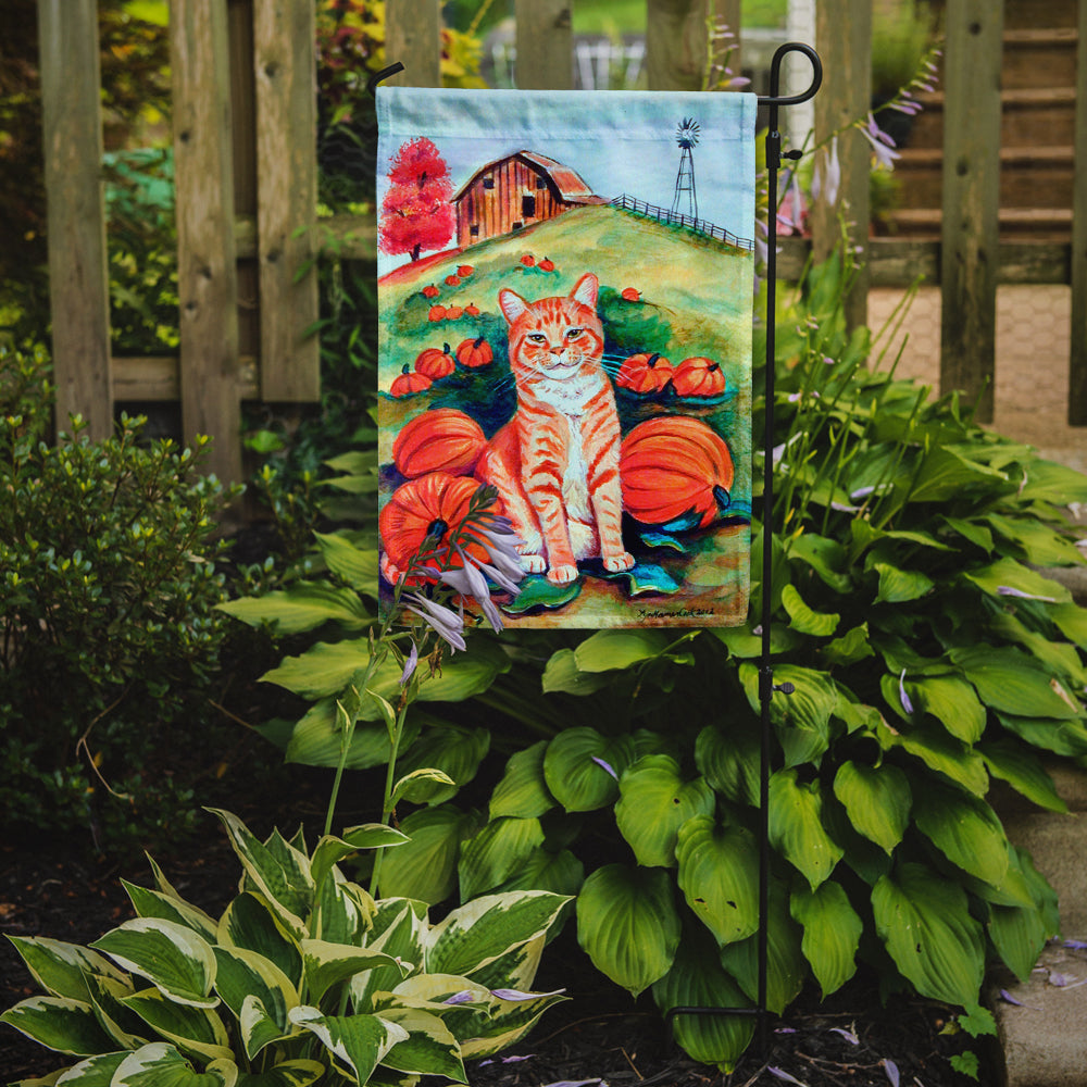 Tabby Cat in Pumpins Garden Flag Mailbox Decorative Yard Banner Outside Patio Artwork for Flower Beds, Garden Size, Multicolor