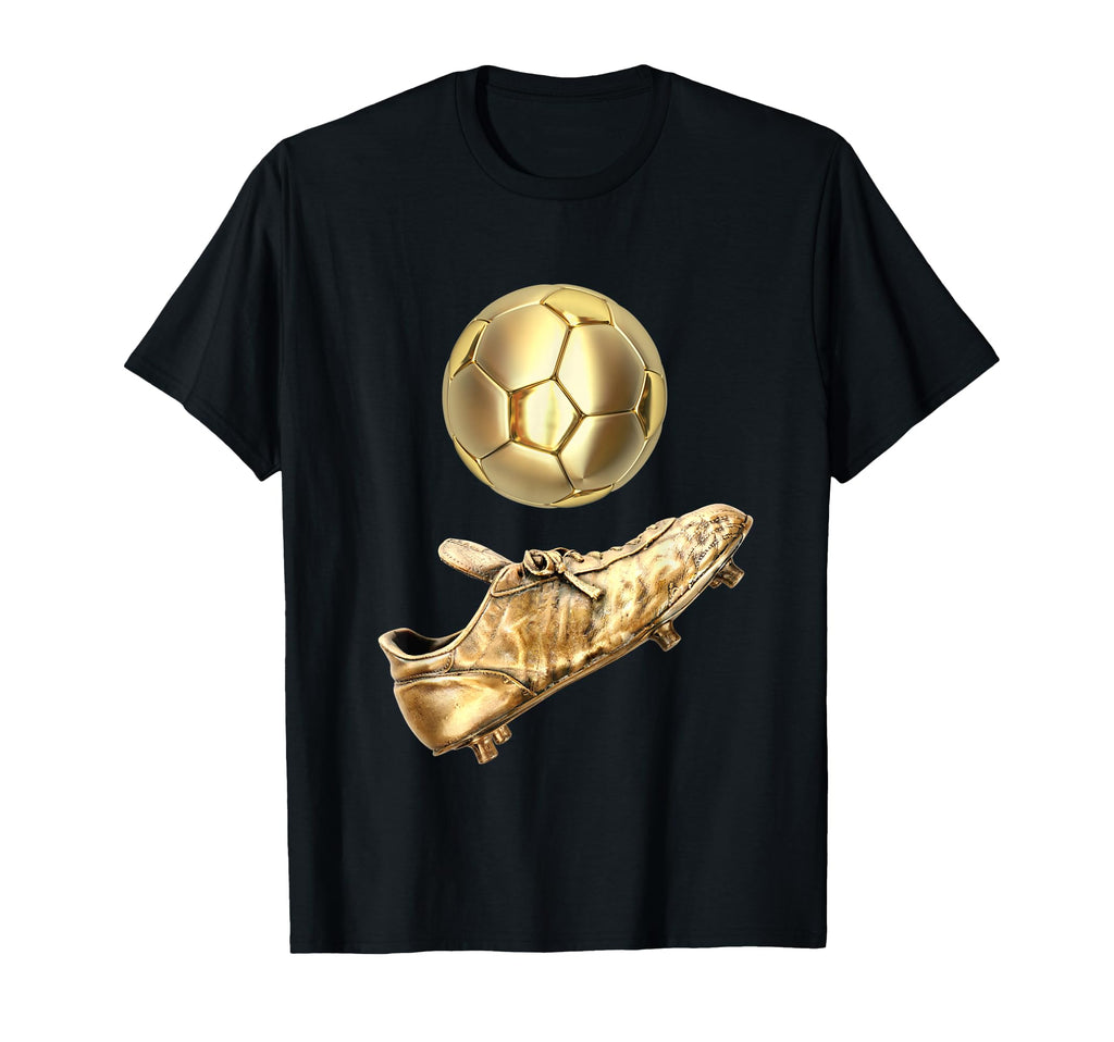 Soccer Champions Award Gold Cleats Ball T-Shirt - Novelty Apparel Unisex
