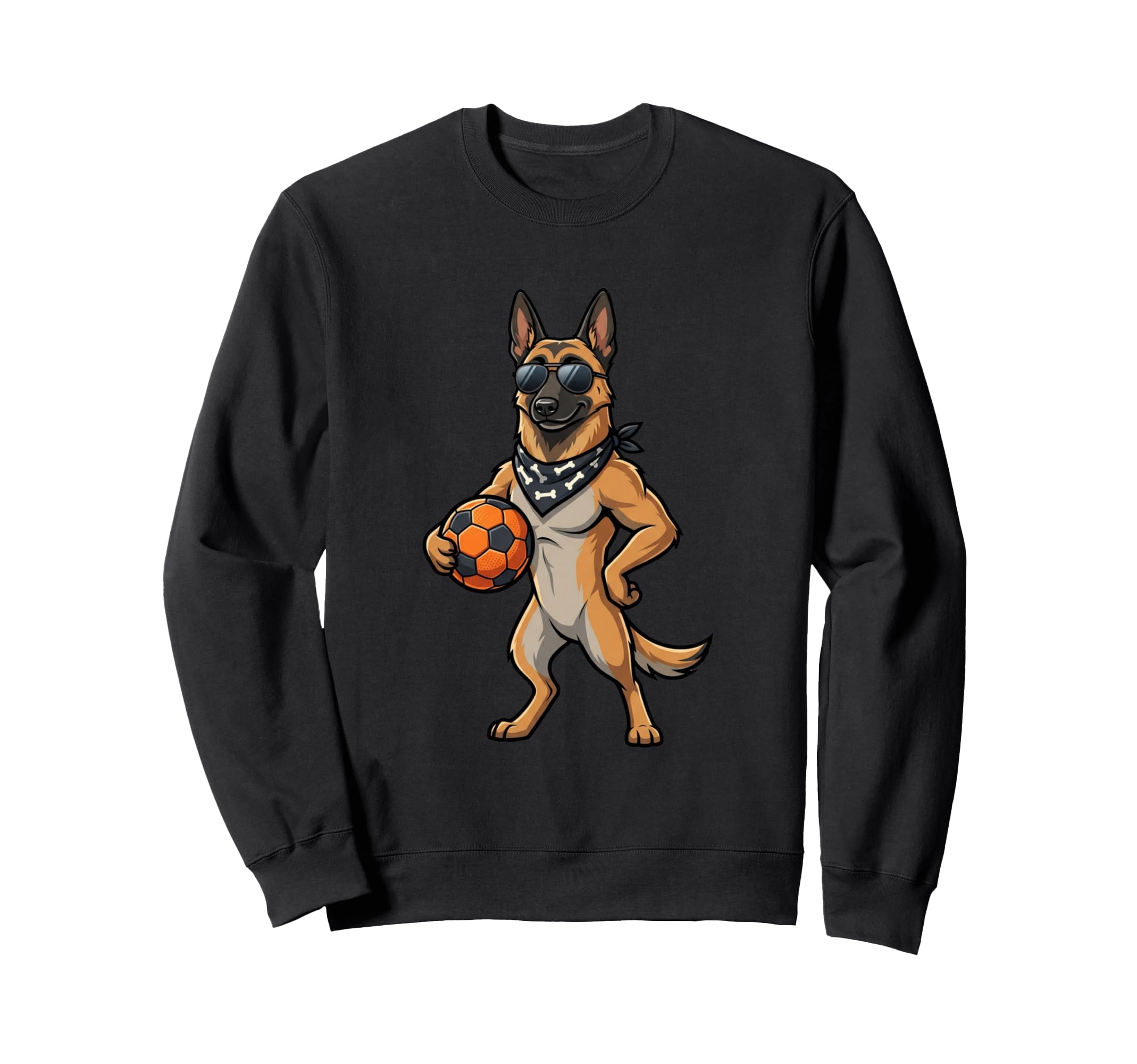 German Shepherd Soccer Dog Sweatshirt - Novelty Apparel for Adults