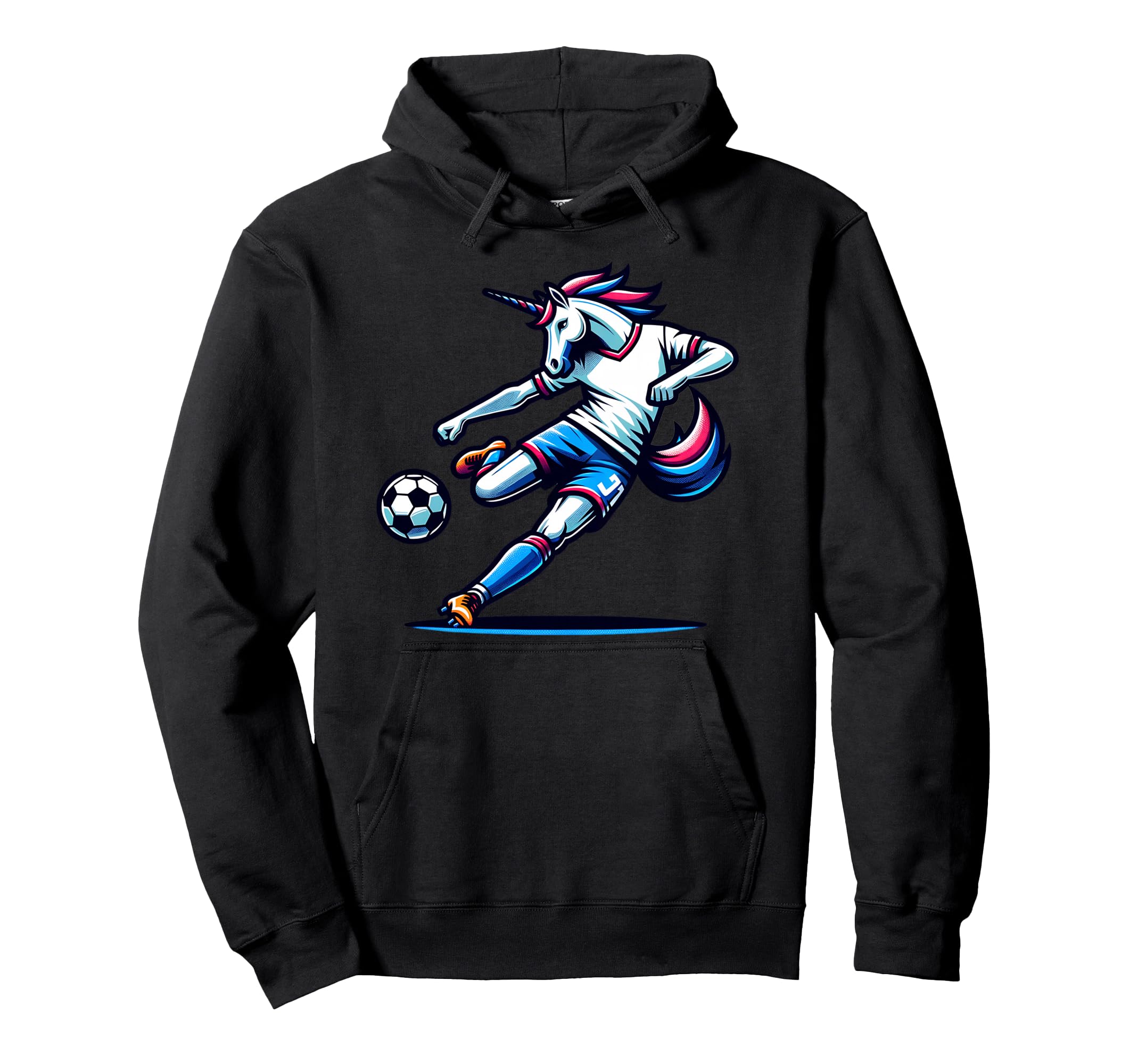 Footballer Unicorn Fans Soccer Team Hoodie - Aesthetic Graphic for Adults