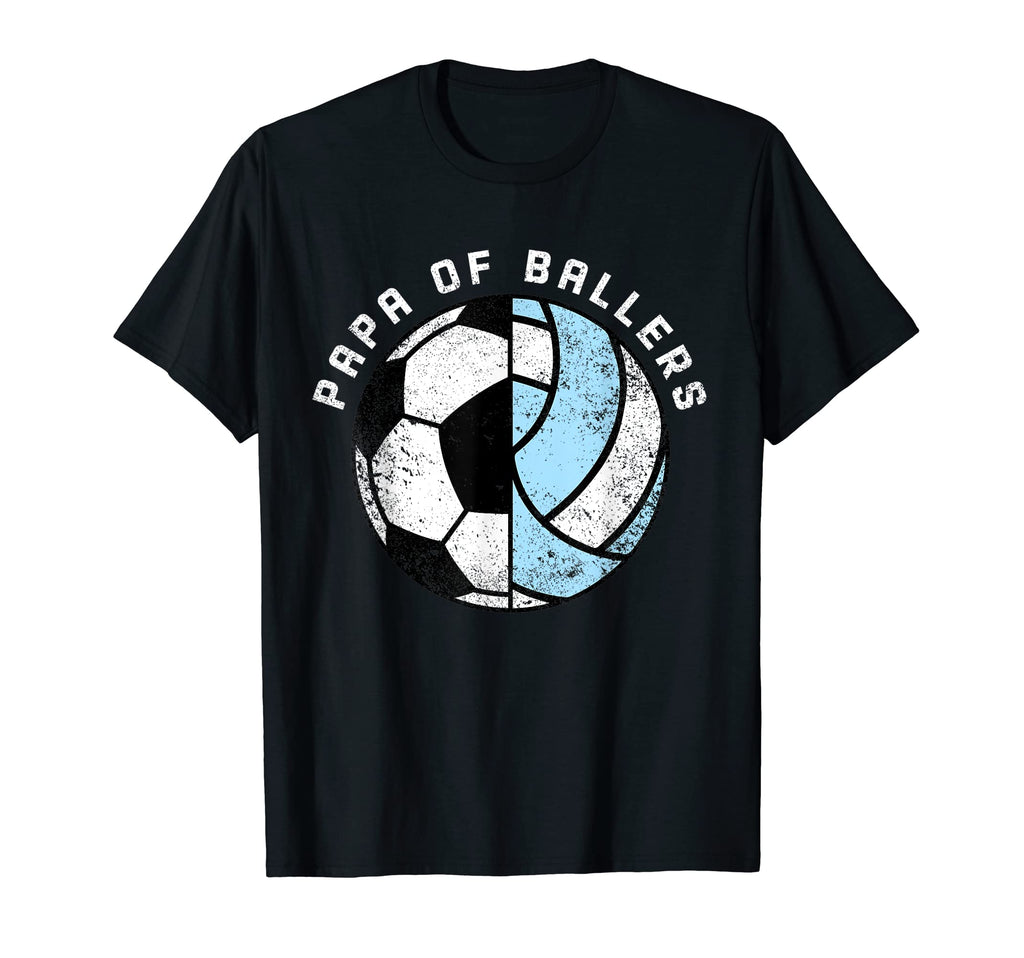 Mens Papa Ballers Funny Soccer T-Shirt - Unique Graphic Men Women