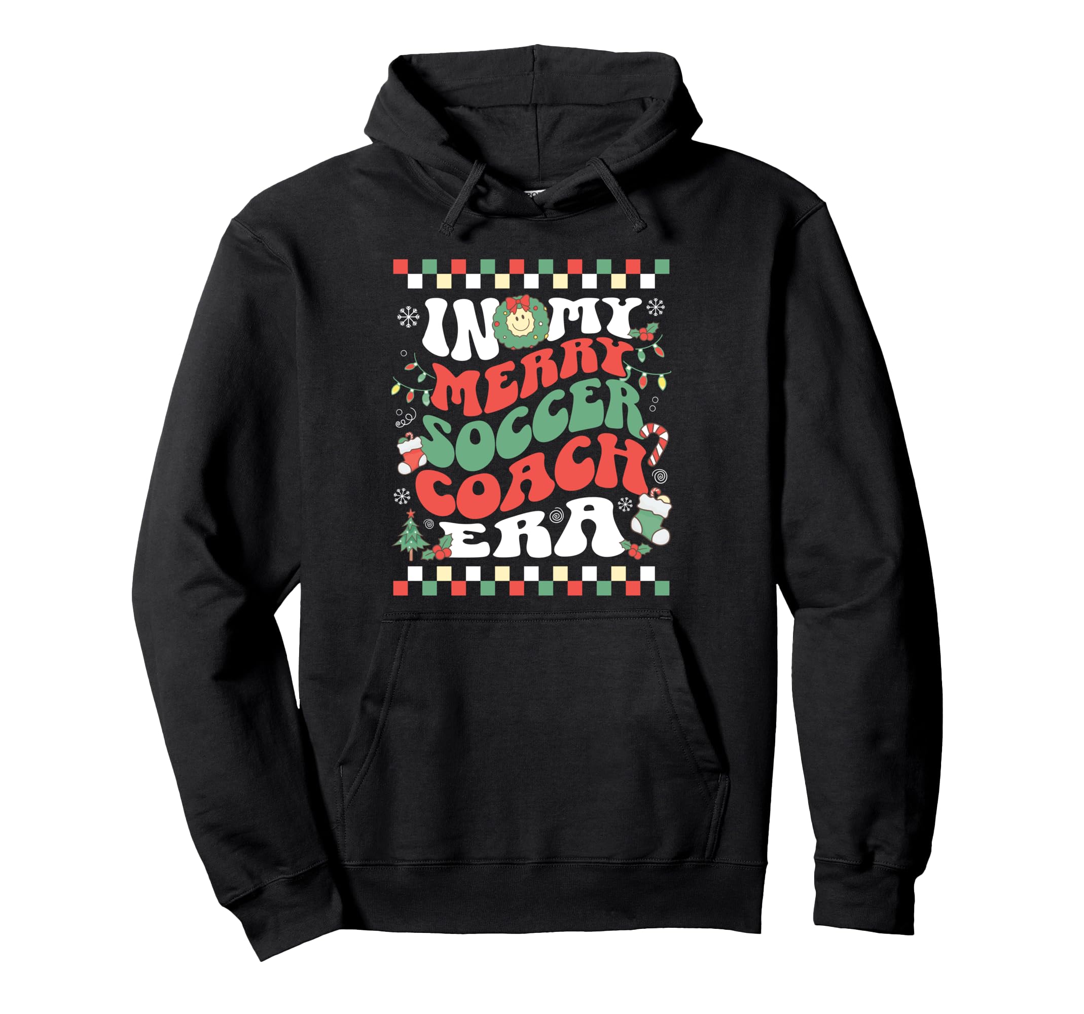 My Merry Soccer Coach Era Groovy Hoodie - Aesthetic Graphic for Adults