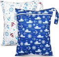 Shappy 2 Pcs Large Travel Laundry Bag Washable Waterproof Wet Dry Large Dirty Clothes Bag Bathing Workout(Navigation)