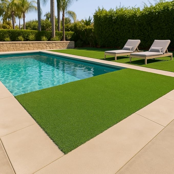 Ottomanson Artificial Turf Golf Hitting Mat 6'6" x 15' Indoor/Outdoor Waterproof Synthetic Fake Grass for Putting Practice Baseball Football Sports Gym Backyard, Custom Size 2' up to 30'