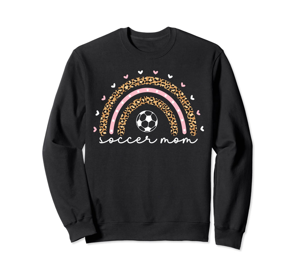 Proud Soccer Mom Mama Leopard Sweatshirt - Aesthetic Graphic Unisex