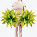 Artificial Agave Plants,Large UV Resistant Fake Agave Planters for Indoor and Outdoor Decorating Tropical Plant Succulents Greenery Indoor Decor (2Pack,22" Yellow)