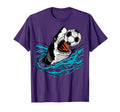 Soccer Shark Playing Ball Animal Sports T-Shirt - Unique Graphic Men Women
