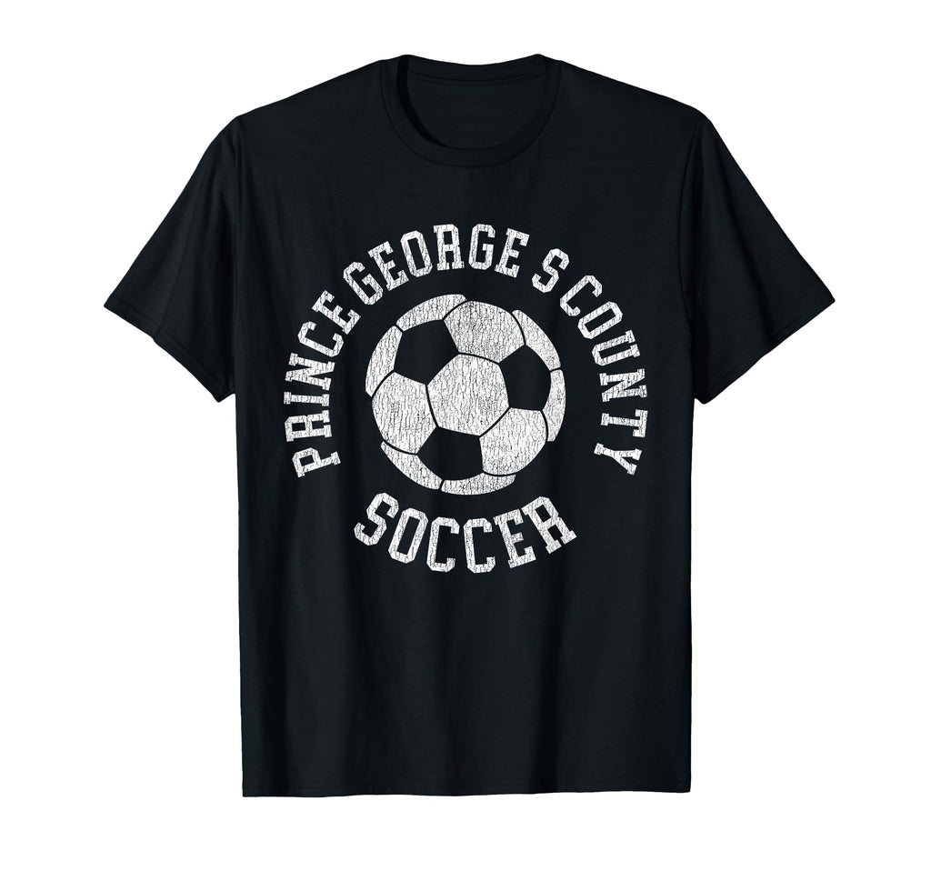 Prince Georges County Soccer Distressed T-Shirt - Unique Graphic Men Women