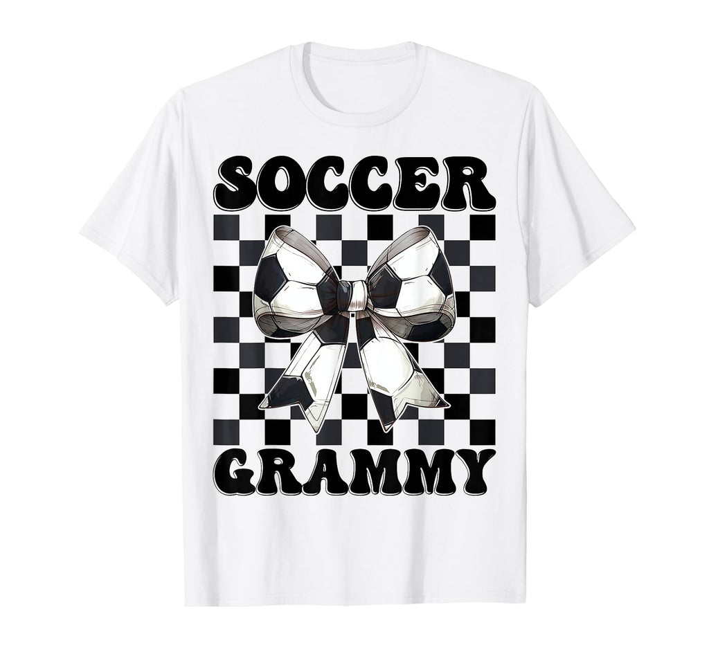 Soccer Grammy Soccer Grandma Coquette Bow T-Shirt - Minimalist Print Unisex