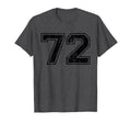 Number 72 Varsity Distressed Sport Team T-Shirt - Aesthetic Graphic Unisex