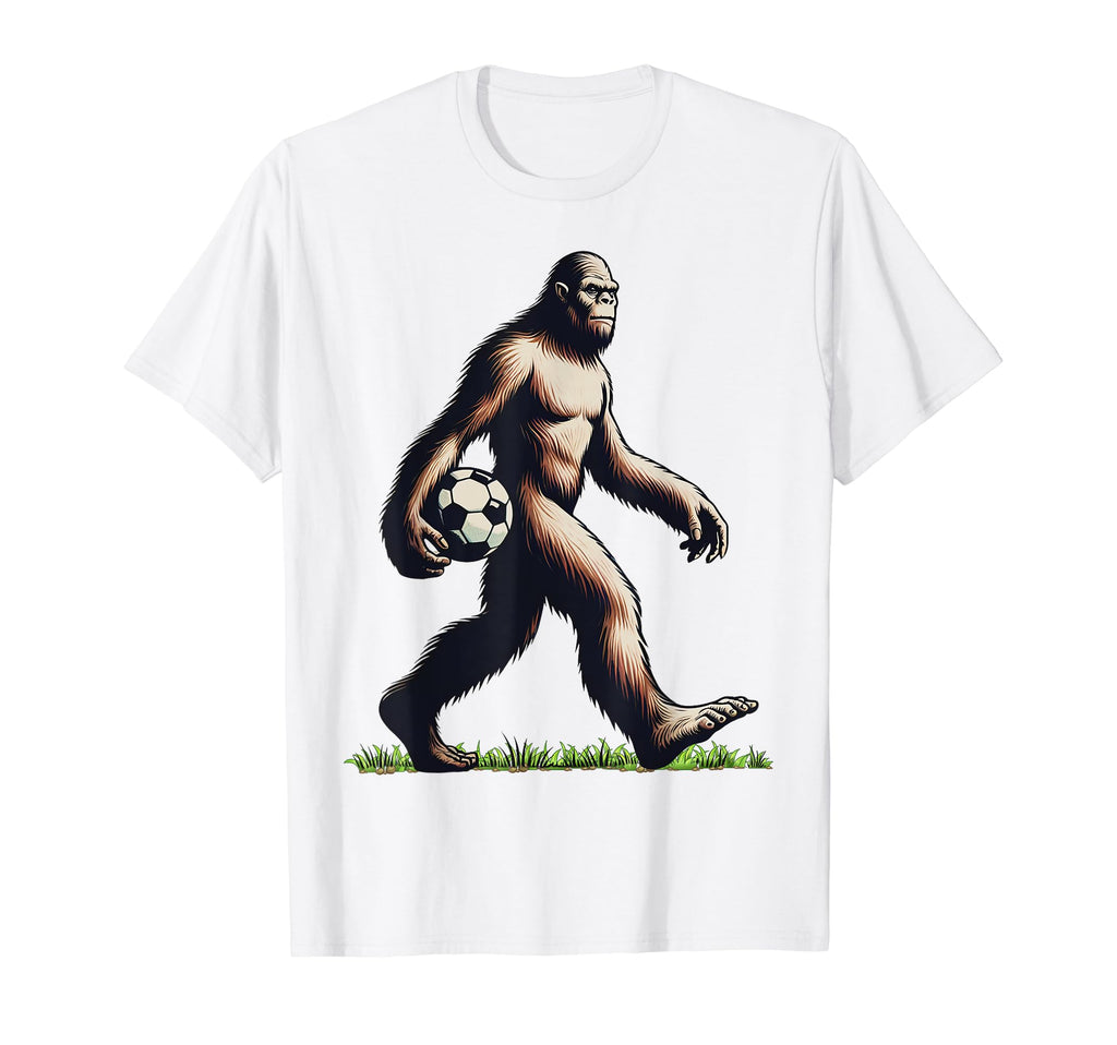 Funny Soccer Bigfoot Funny Sasquatch T-Shirt - Trendy Graphic for Adults