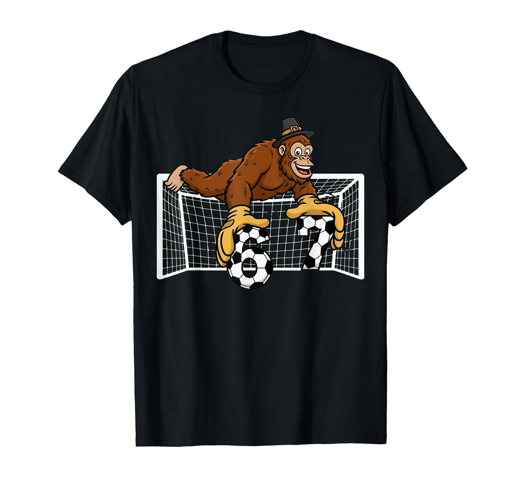 Bigfoot Goalie Soccer 67 Six Seven T-Shirt - Novelty Apparel Unisex