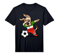 Dabbing Dog Equatorial Guinea Soccer T-Shirt - Streetwear Style for Adults