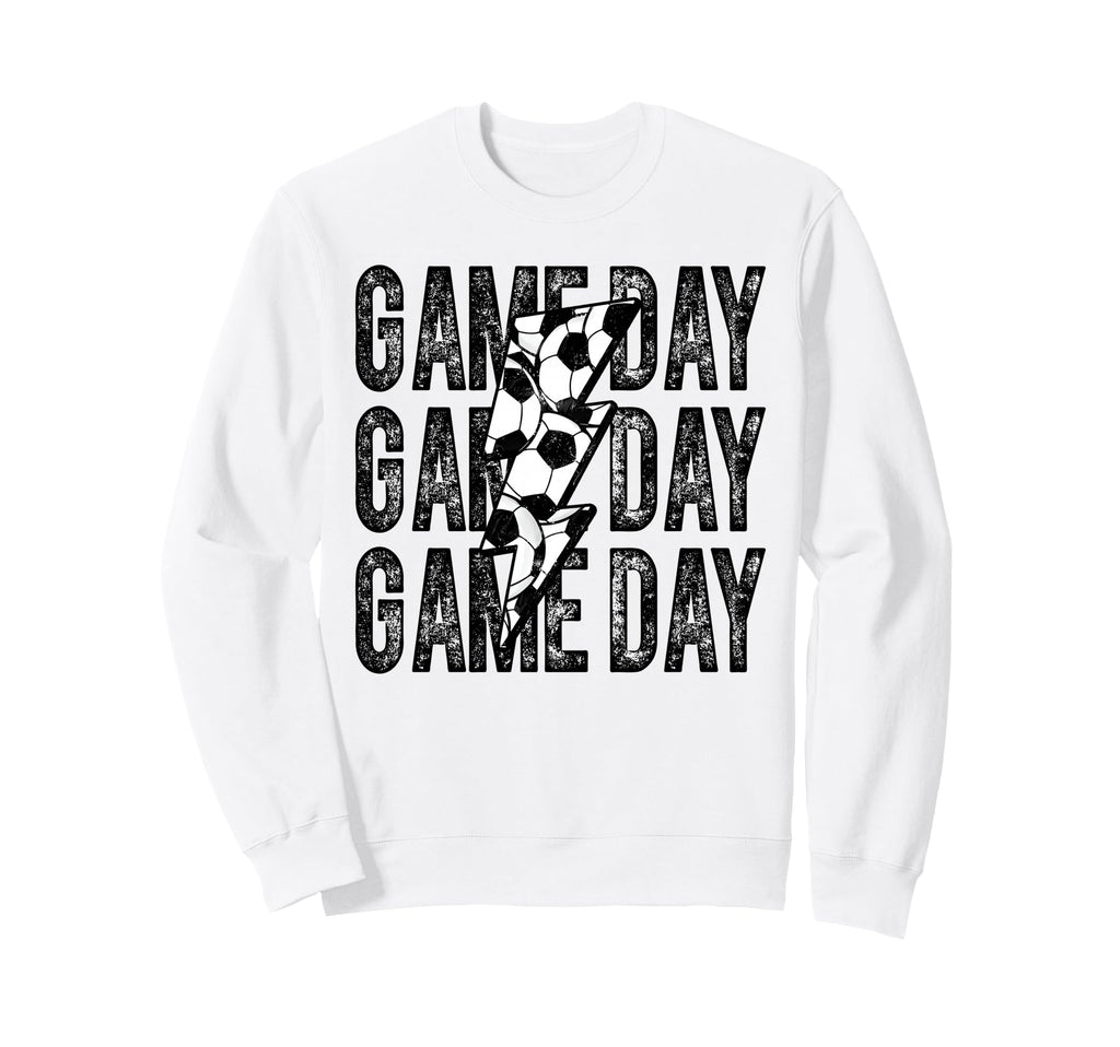 Game Day Soccer Lightning Bolt Sweatshirt - Aesthetic Graphic Unisex