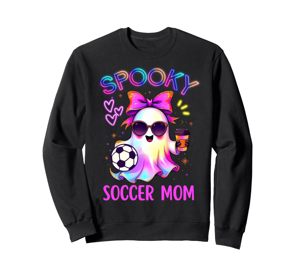 Spooky Soccer Mom Coquette Bow Sweatshirt - Unique Graphic Men Women