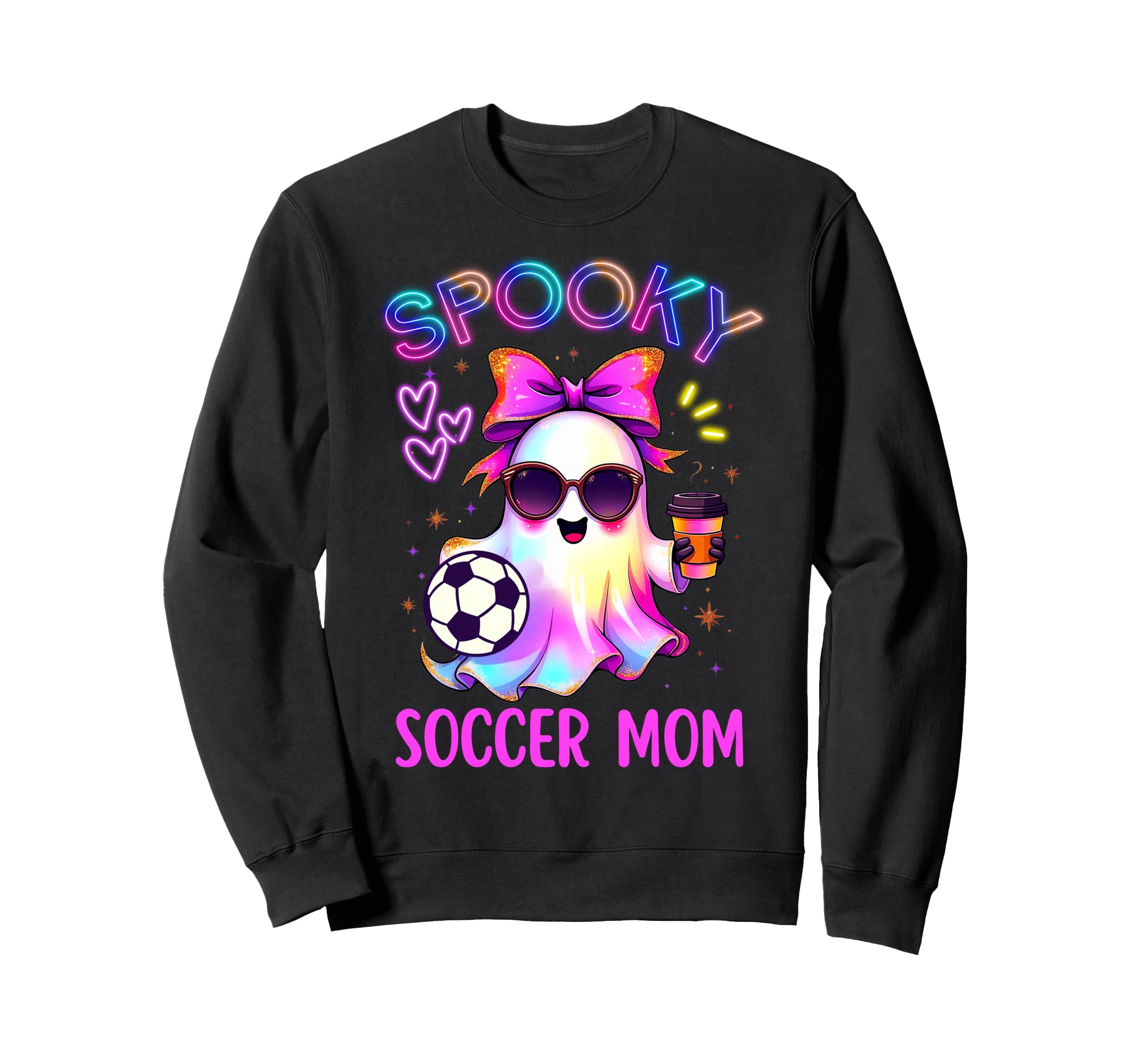 Spooky Soccer Mom Coquette Bow Sweatshirt - Unique Graphic Men Women