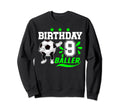 9Th Birthday Party Soccer Nine Sweatshirt - Custom Art Print Men Women