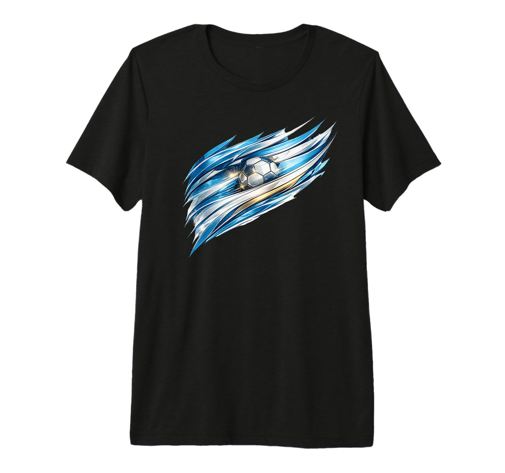 Argentina Football Blue White Soccer T-Shirt - Novelty Apparel for Adults