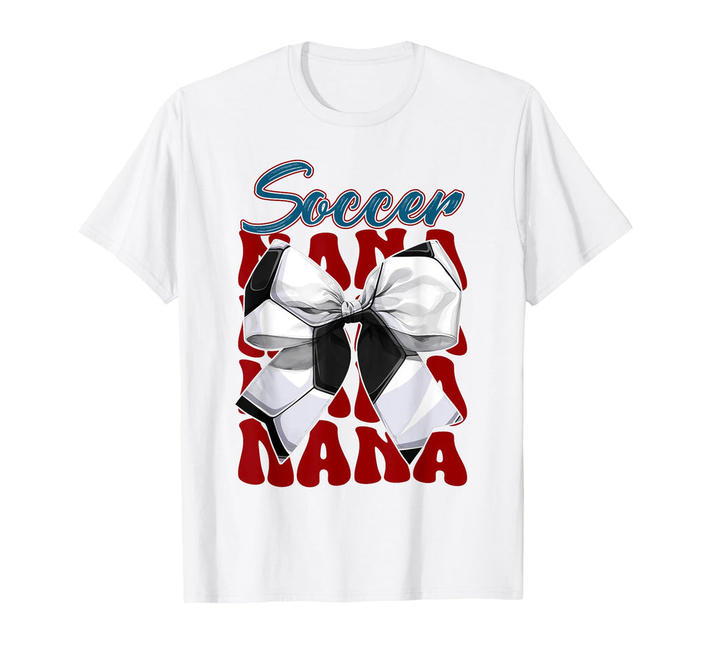 Soccer Nana Bow Soccer Mom Mommy T-Shirt - Custom Art Print Men Women