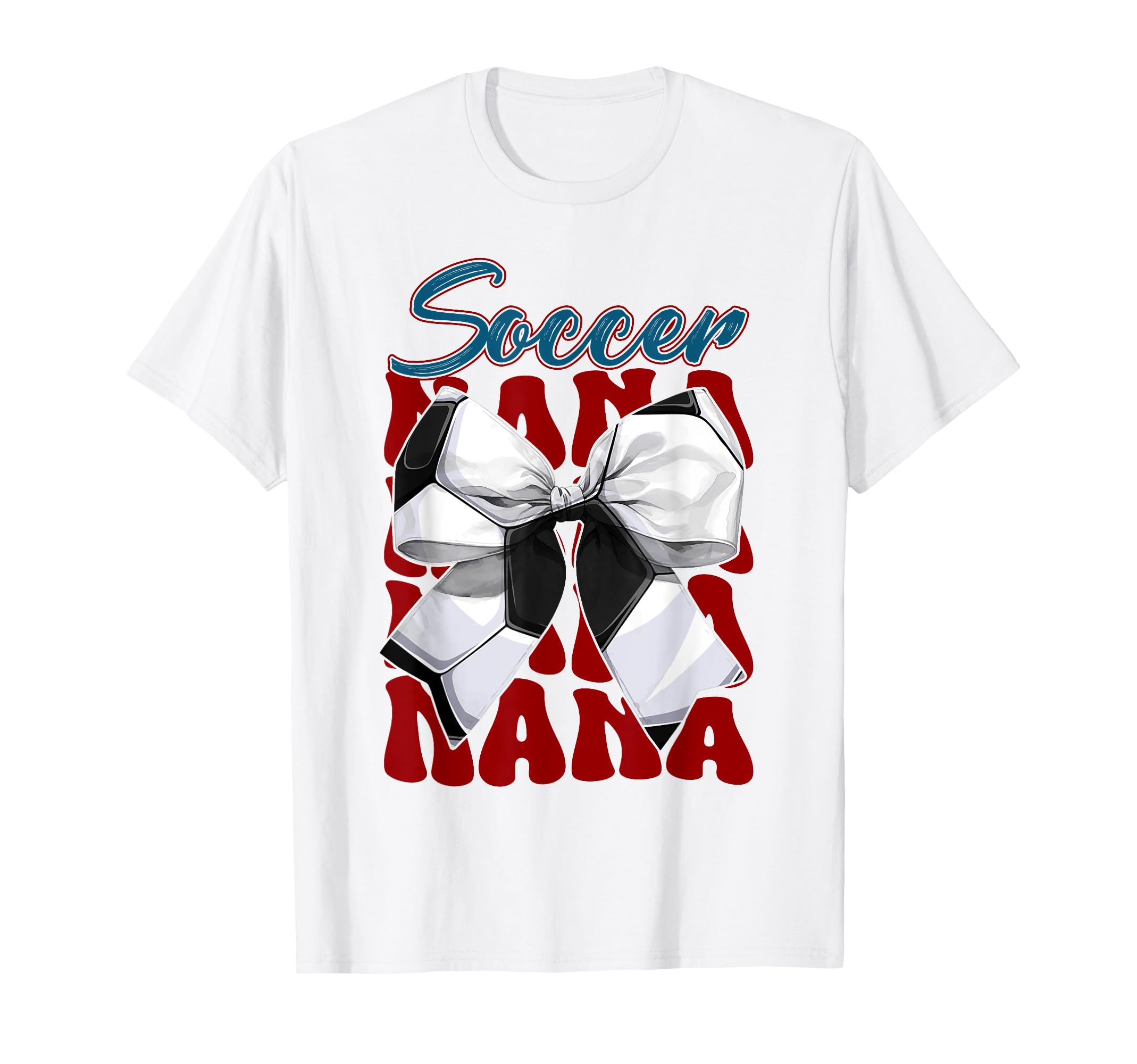 Soccer Nana Bow Soccer Mom Mommy T-Shirt - Custom Art Print Men Women