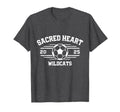Sacred Heart Wildcats Soccer Ball T-Shirt - Minimalist Print for Adults