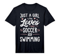 Just Who Loves Soccer And Swimming Gift T-Shirt - Custom Art Print Unisex