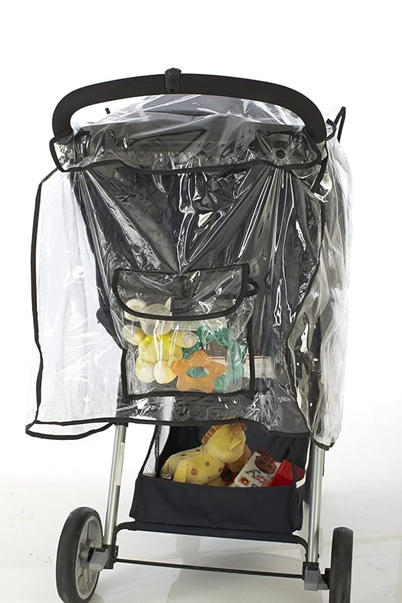 Graco Universal Baby Stroller Plastic Rain Cover & Weather Shield, Lightweight Waterproof Weathershield, Clear Vinyl Infant Car Seat Carriage Umbrella, Winter Snow Wind Protection Travel Accessories
