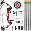 Youth Compound Bow Set 15-45 Lbs for Teens and Beginner, Package with Archery Hunting Equipment, Max Speed 260fps, Adjustable, Right Hand