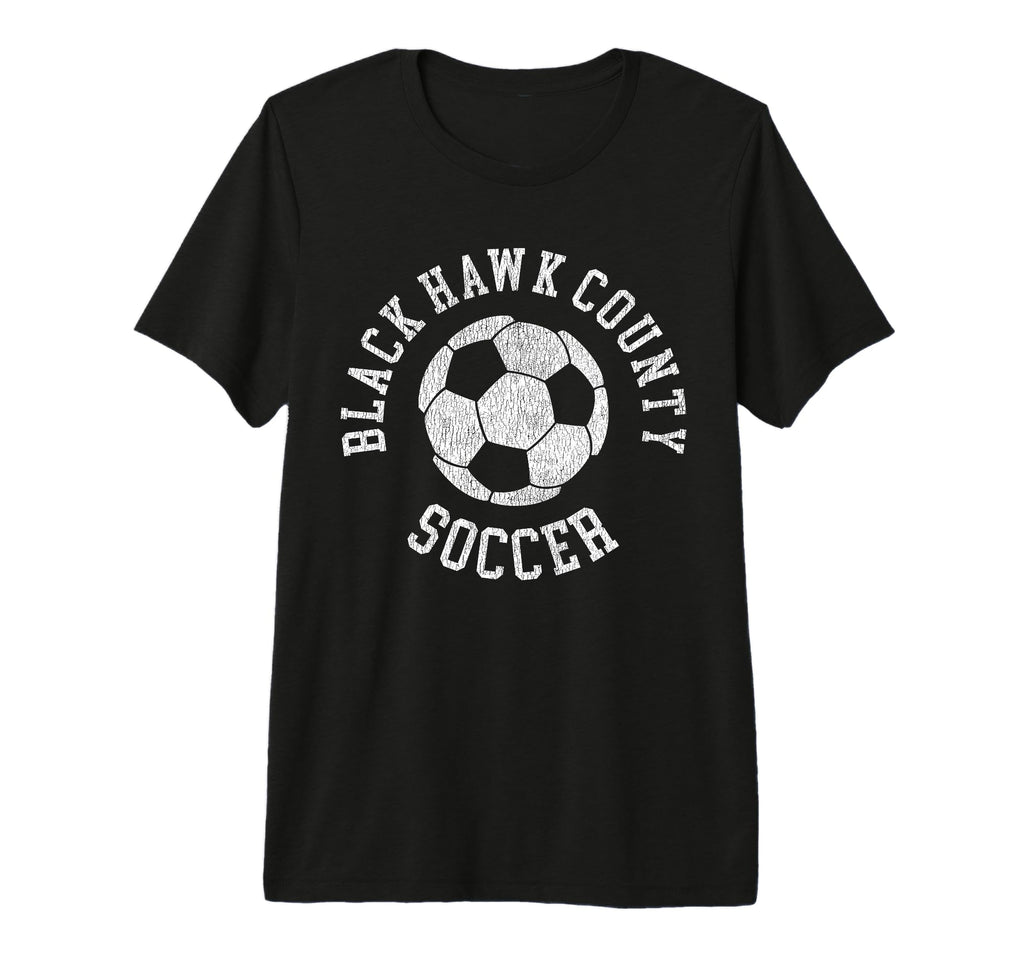 Black Hawk County Soccer T-Shirt - Casual Everyday Wear Men Women