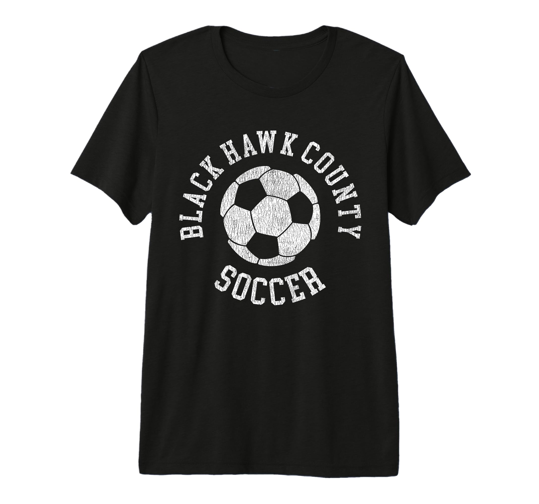 Black Hawk County Soccer T-Shirt - Casual Everyday Wear Men Women