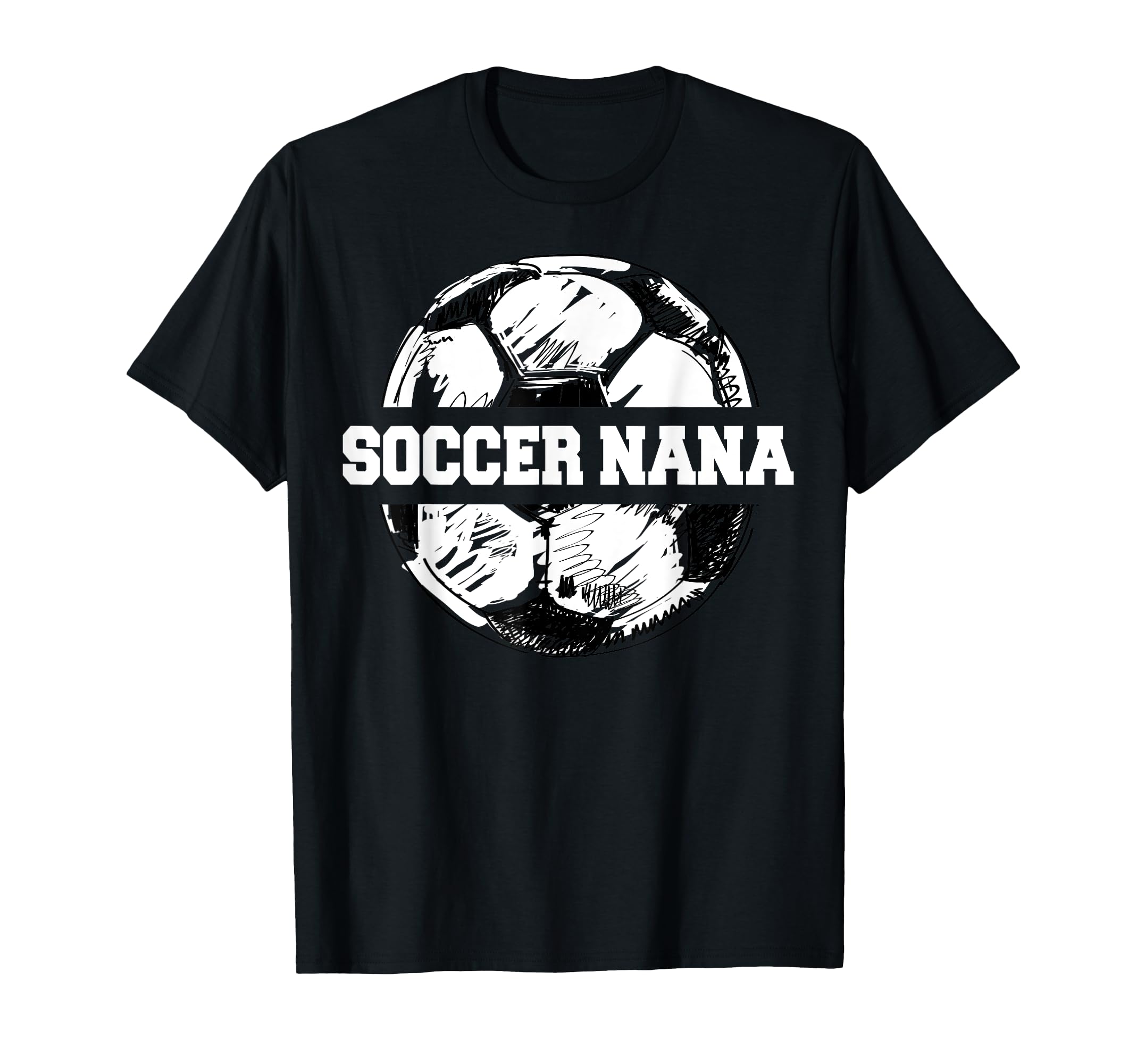 Soccer Nana Soccer Ball Split T-Shirt - Casual Everyday Wear for Adults