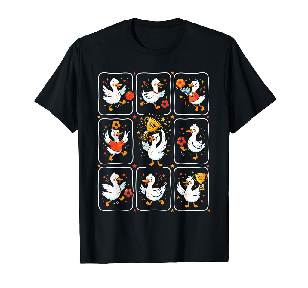 Soccer Geese Goose Duck Football T-Shirt - Trendy Graphic for Adults