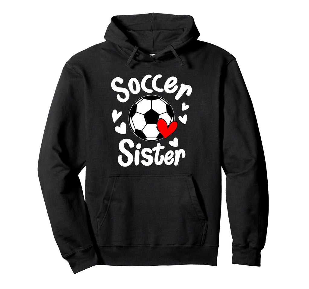 Soccer Sister Heart Big Sister Little Hoodie - Unique Graphic Men Women