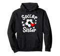 Soccer Sister Heart Big Sister Little Hoodie - Unique Graphic Men Women