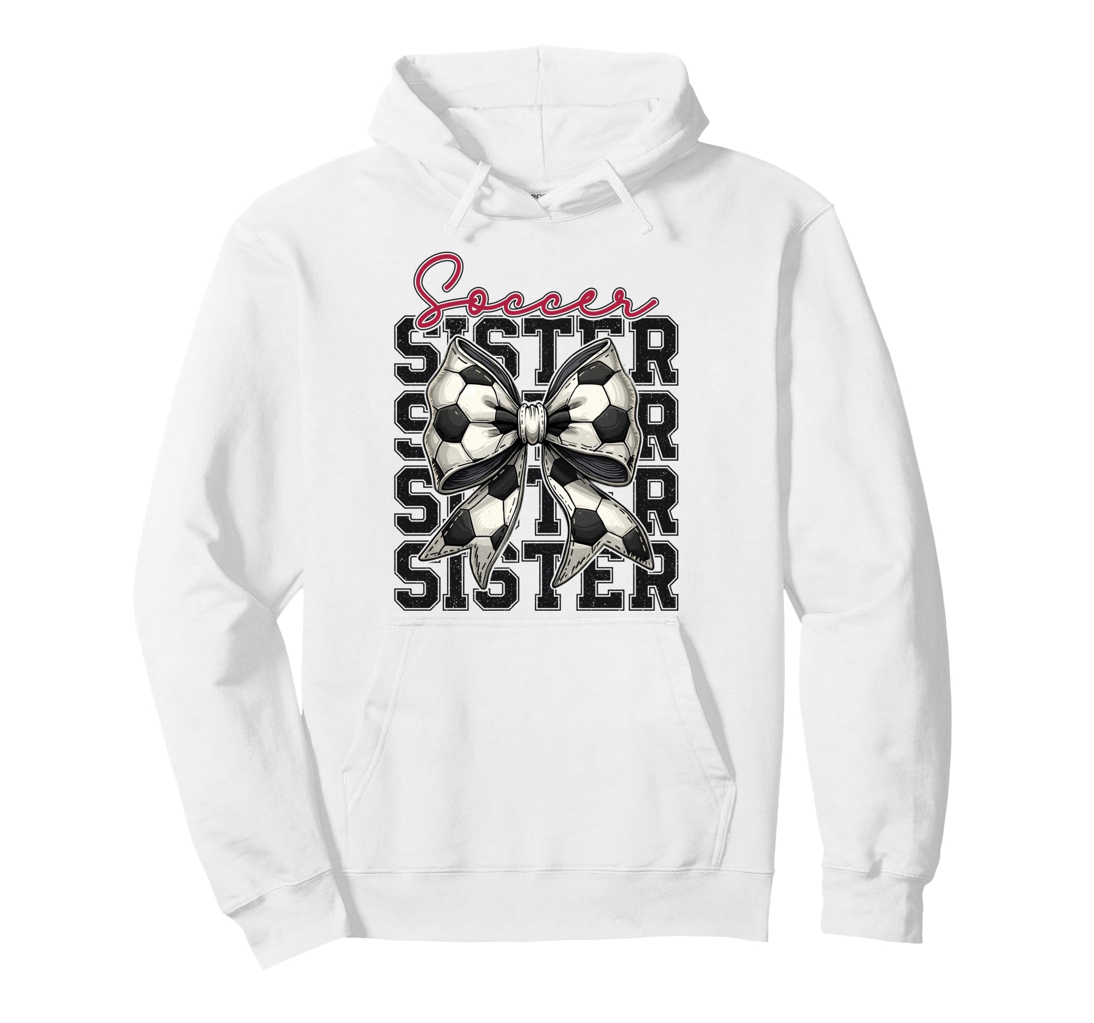 Soccer Sister Funny Coquette Bow Hoodie - Aesthetic Graphic for Adults