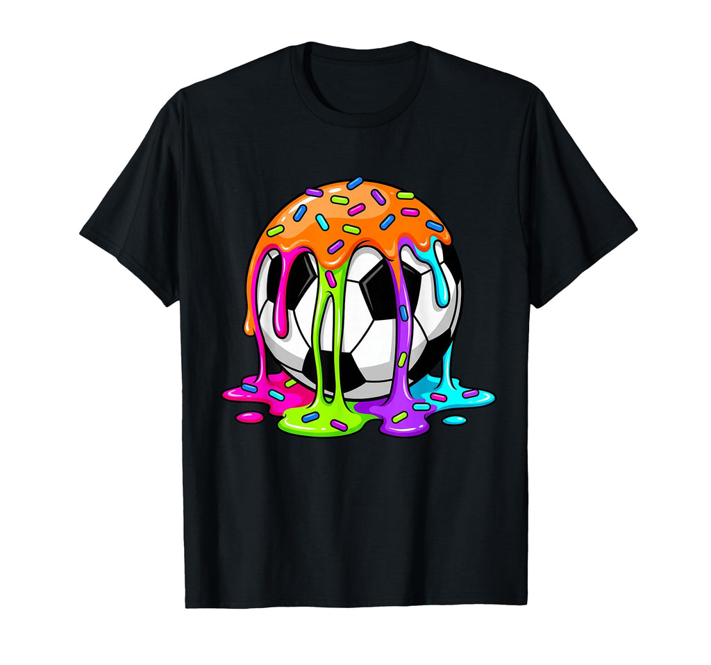 Drip Ice Cream Drip Soccer Futbol T-Shirt - Custom Art Print for Adults