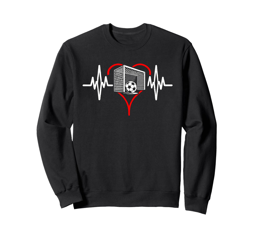Heartbeat Soccer Football Player Sweatshirt - Trendy Graphic for Adults