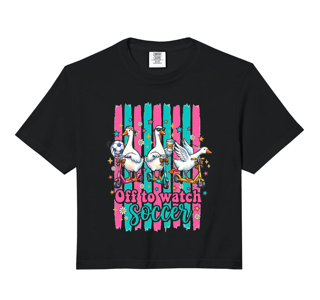 Off To Watch Soccer Silly Goose Funny T-Shirt - Trendy Graphic Unisex