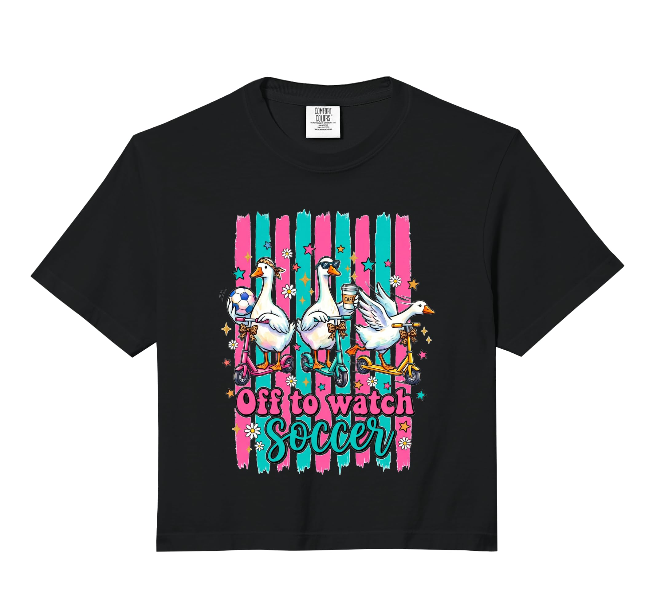 Off To Watch Soccer Silly Goose Funny T-Shirt - Trendy Graphic Unisex