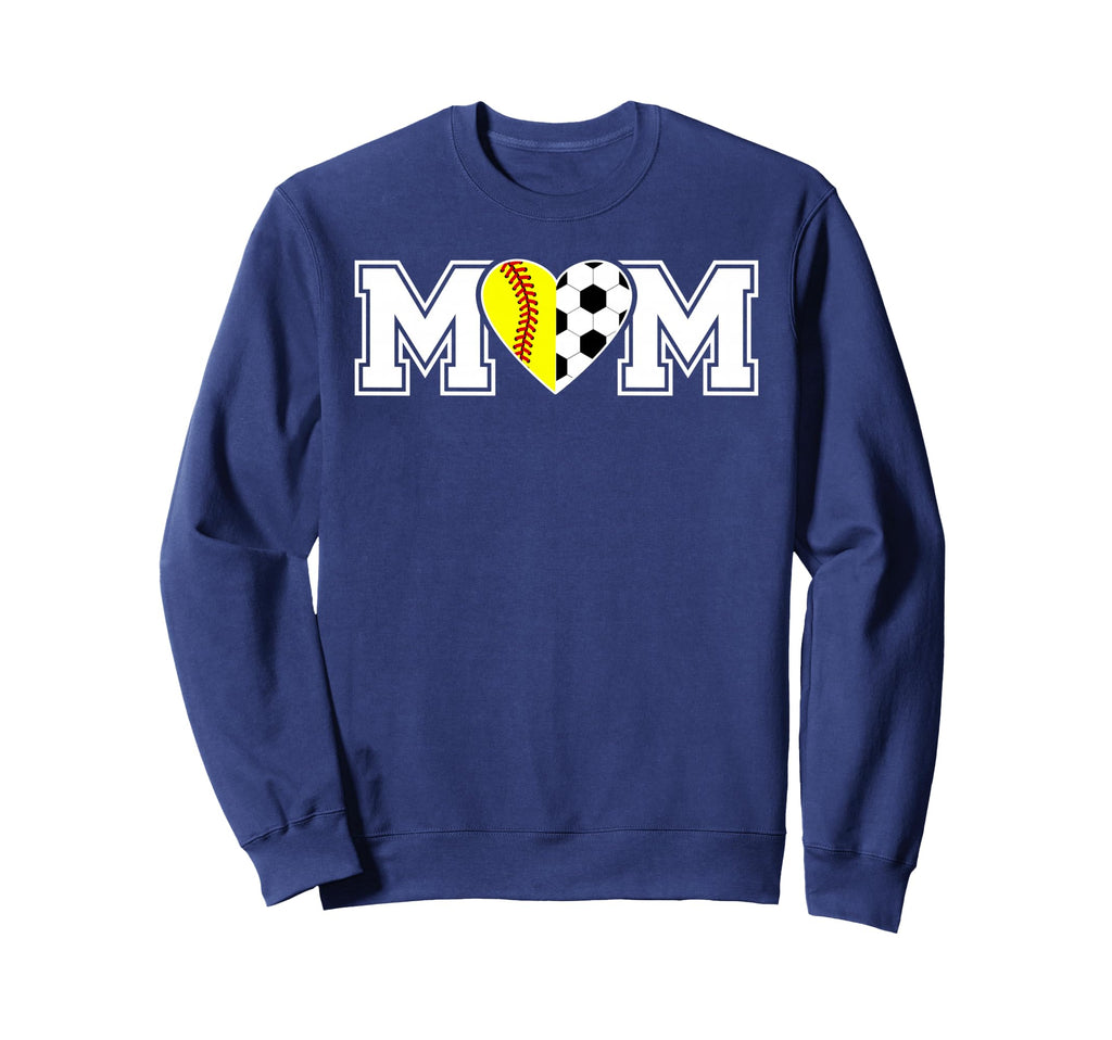 Softball Soccer Mom Soccer Softball Sweatshirt - Trendy Graphic for Adults