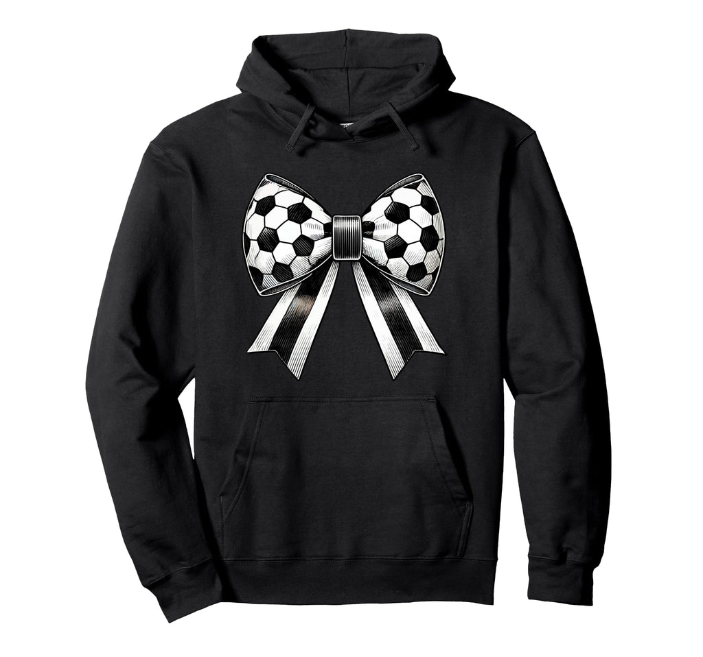 Coquette Soccer Bow Aesthetic Soccer Mom Hoodie - Minimalist Print Unisex
