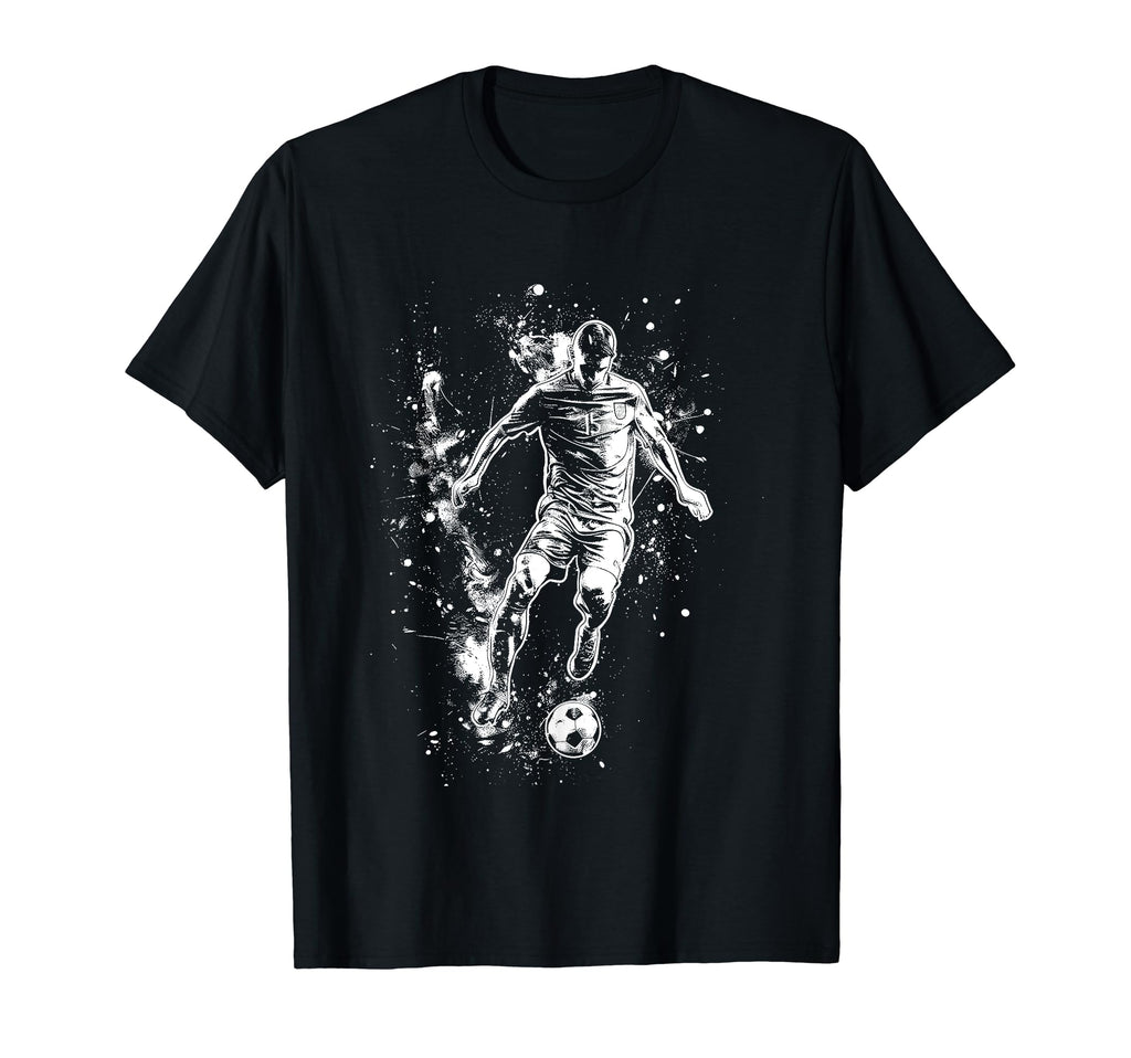 Soccer Player Sports Football Watercolor T-Shirt - Novelty Apparel Unisex