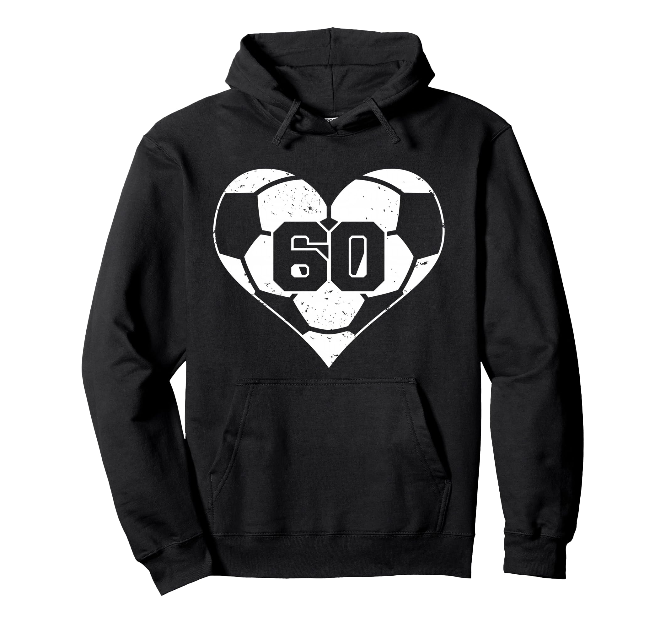 Soccer Heart Number 60 Jersey Sports Fan Hoodie - Novelty Apparel Unisex