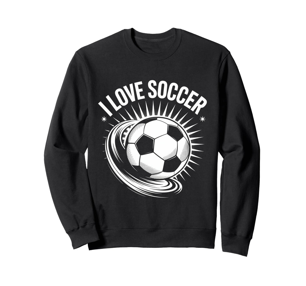 I Love Soccer Ball Passion Sweatshirt - Fun Novelty Design for Adults