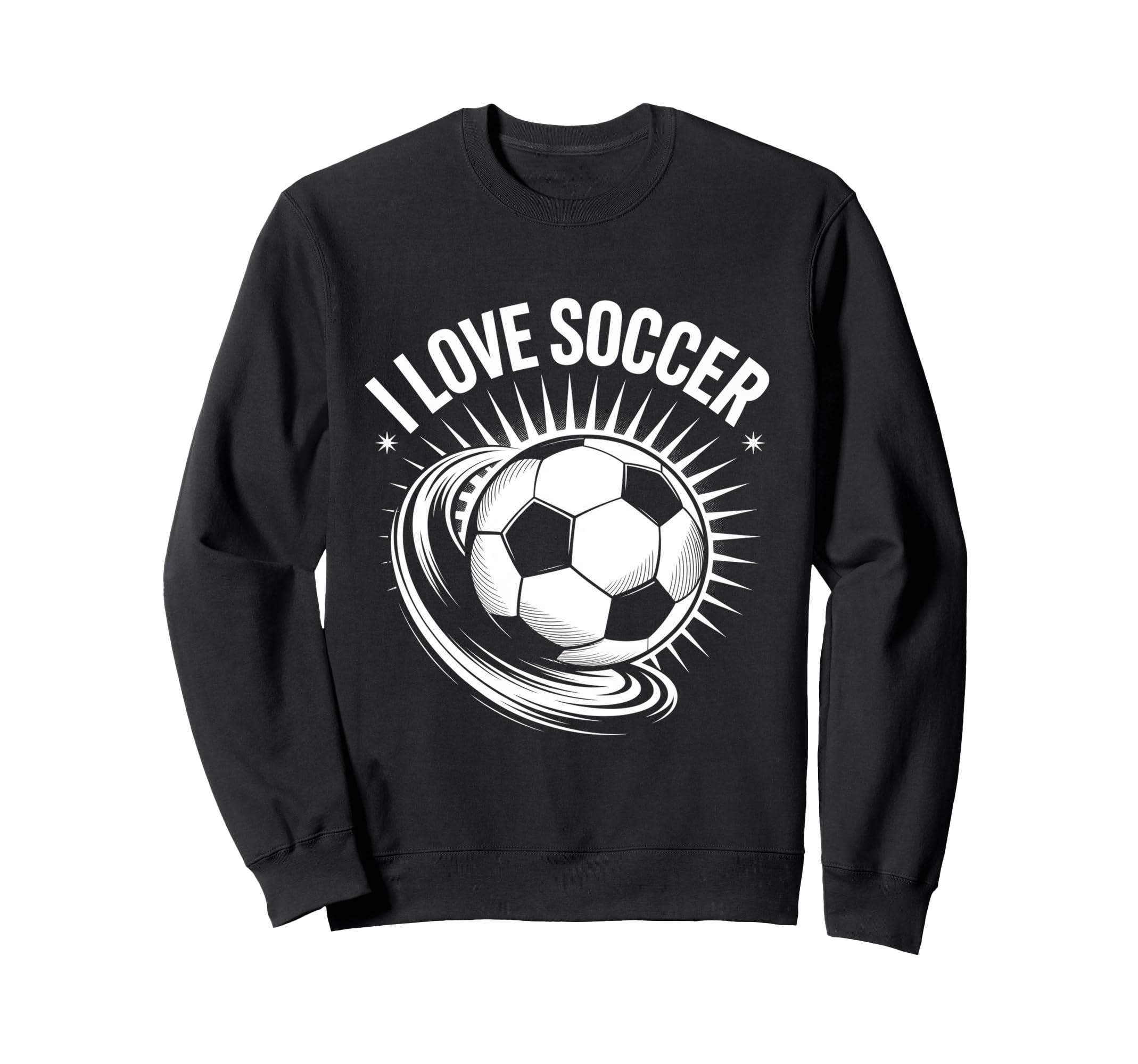 I Love Soccer Ball Passion Sweatshirt - Fun Novelty Design for Adults