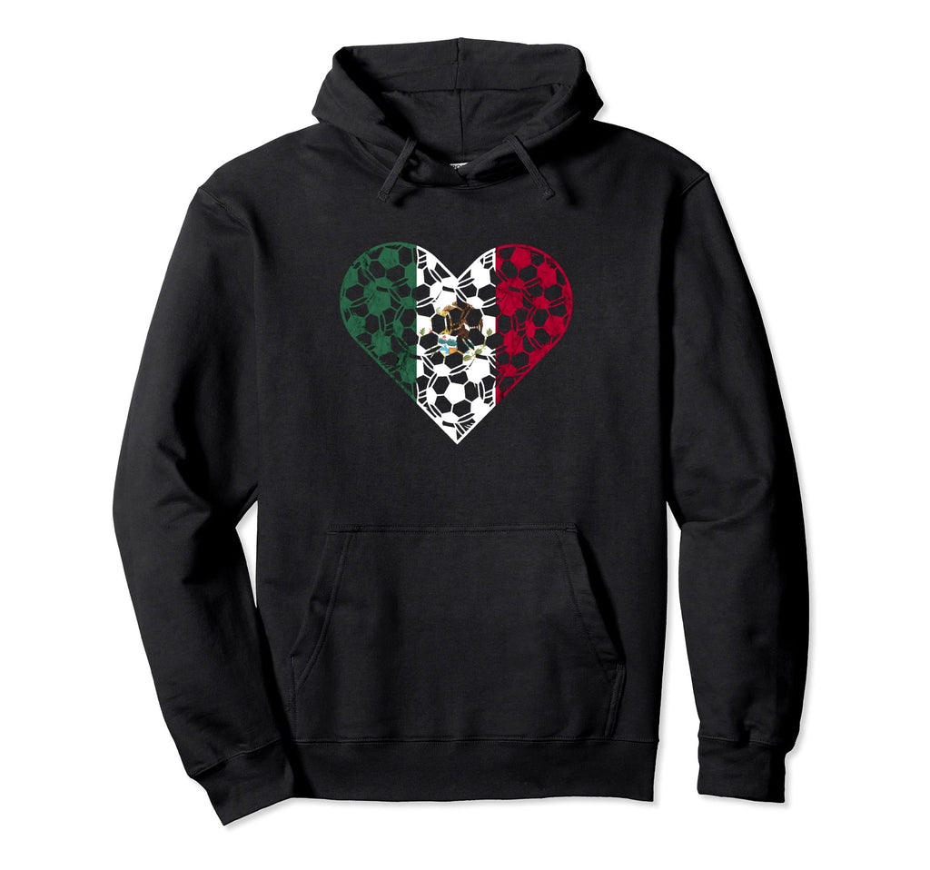 Mexican Flag Heart Mexican Soccer Hoodie - Casual Everyday Wear Men Women