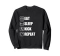 Eat Sleep Kick Repeat Soccer Sweatshirt - Graphic Print Unisex