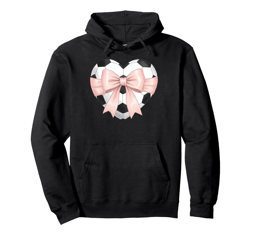 Coquette Soccer Heart Bow Football Support Hoodie - Streetwear Style Unisex