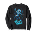 Jesus Saves Soccer Christian Sweatshirt - Trendy Graphic Men Women
